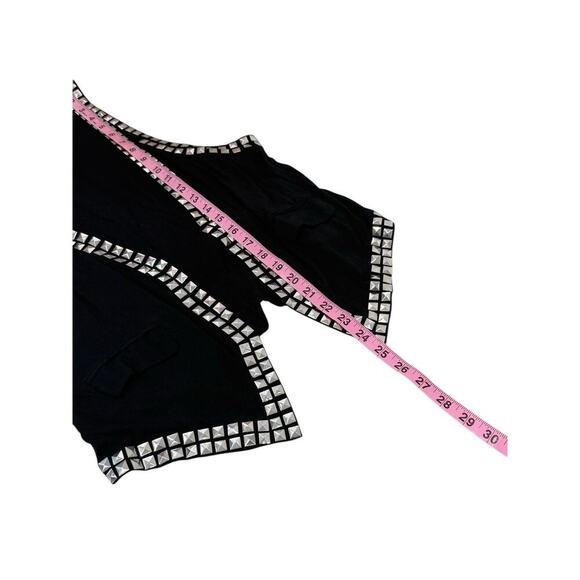 Central Park West Black Jersey Knit Stud Embellished Edgy Black Vest Womens M - Picture 6 of 6